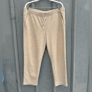 Ann Taylor Loft Taupe Striped Casual Pant (Jogger), size L
